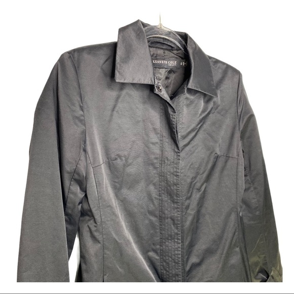 Kenneth Cole Black Sateen Trench - Picture 2 of 15